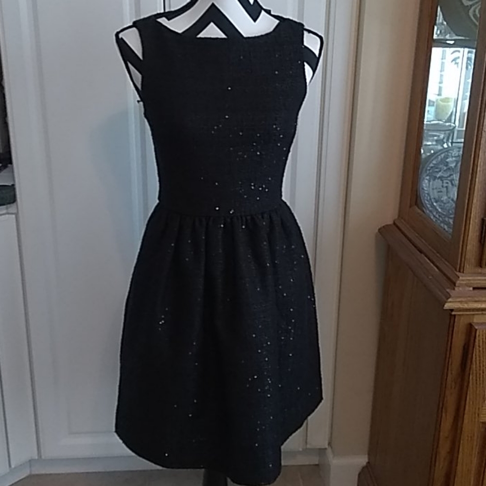 Nwt Kate Spade Tweed fit and flare dress black 0